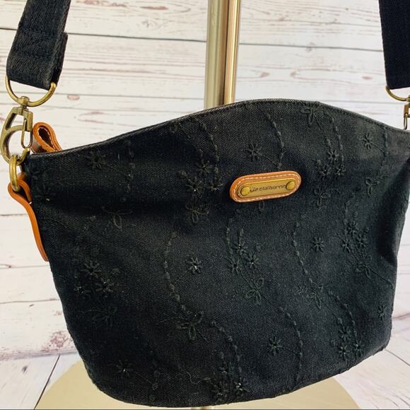 LIZ CLAIBORNE black Canvas eyelet purse - Picture 2 of 7